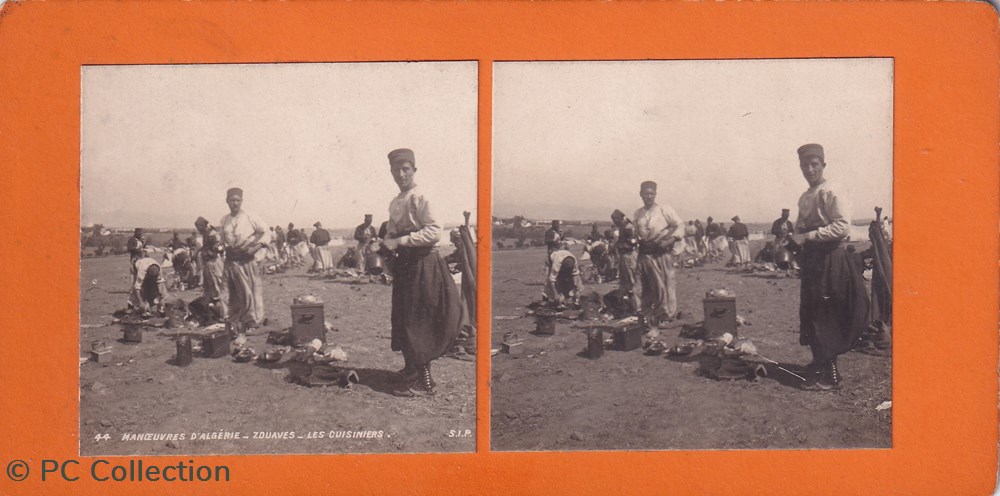 44-Manoeuvres d'Algérie zouaves les cuisiniers documents anciens chromos images 44 manoeuvres algerie zouaves les cuisiniers