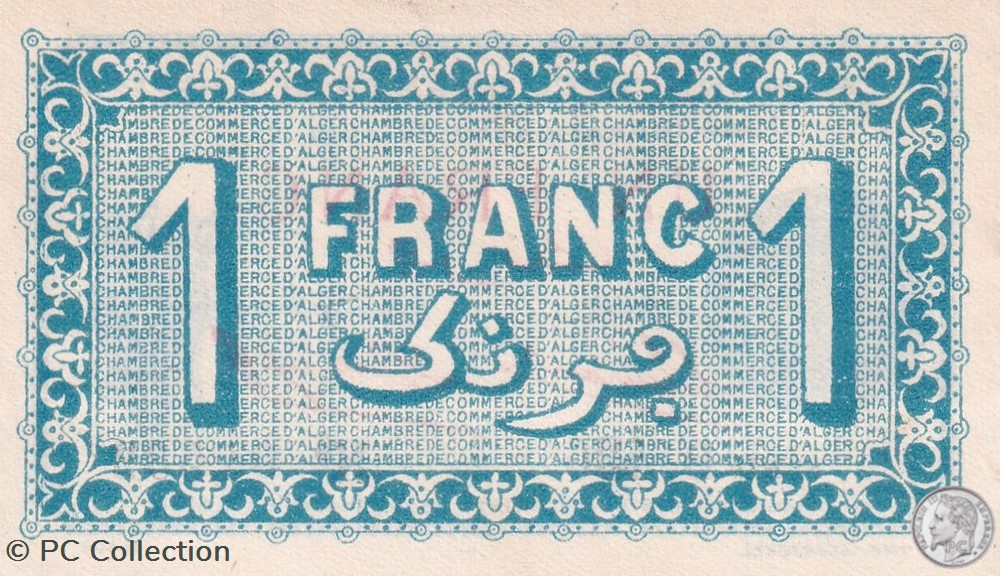 137-22-22/6/1921 Alger 1 Franc Cdc.(1) billets afrique algerie 137 22 22 6 1921 alger 1 franc cdc 1