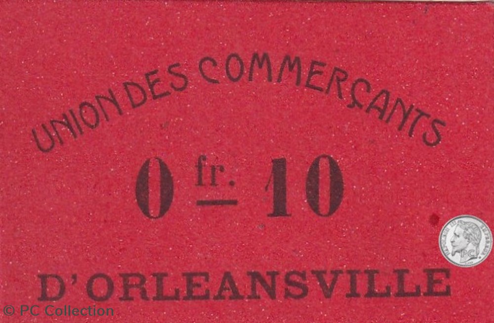 ORLEANSVILLE -5- 0,10 franc - 1916 -(2) billets afrique algerie orleansville 5 0 10 franc 1916 2