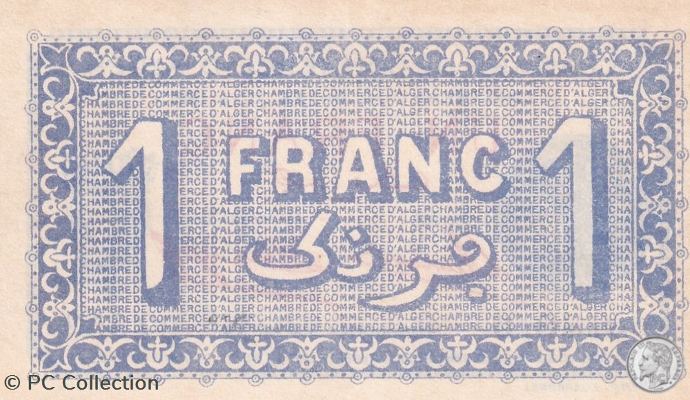 137-12-25-6-1919 Alger 1 Franc Cdc.(4) - Banknotes - Africa - Algeria