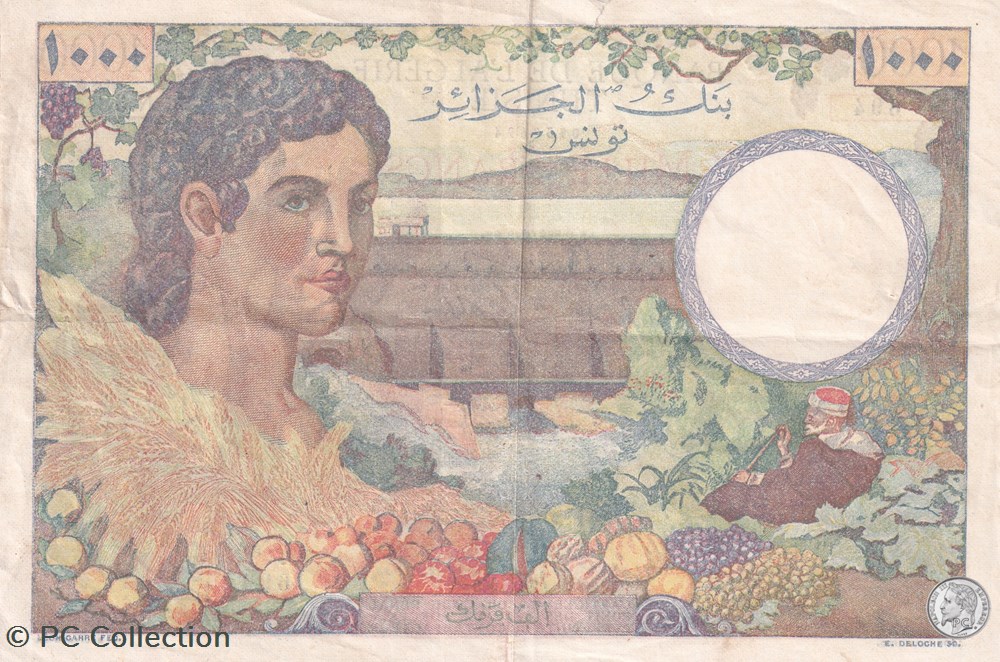 1946 Pick26.2 1 000 F - Franc tunisien TTB billets afrique algerie 1946 pick26 2 1 000 f franc tunisien ttb