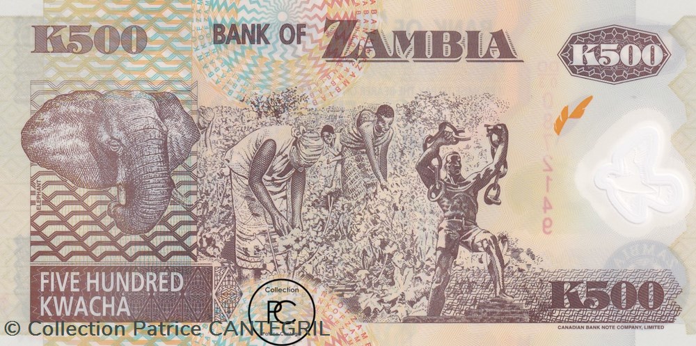 2004 Pick43c 500 ZK - Kwacha zambien Unc billets afrique 2004 pick43c 500 zk kwacha zambien unc
