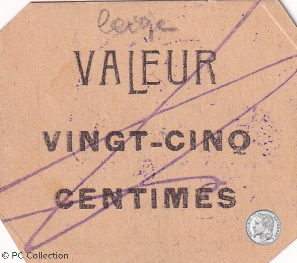 billets afrique algerie sidi bel abbes 9b 0 25 franc 1916