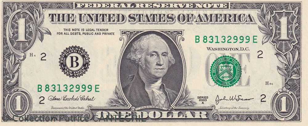 1 Dollar Federal Reserve System 2003 B - New York NY Unc Pick 515 a billets amerique du nord etats unis 1 dollar federal reserve system 2003 b new york ny unc pick 515 a