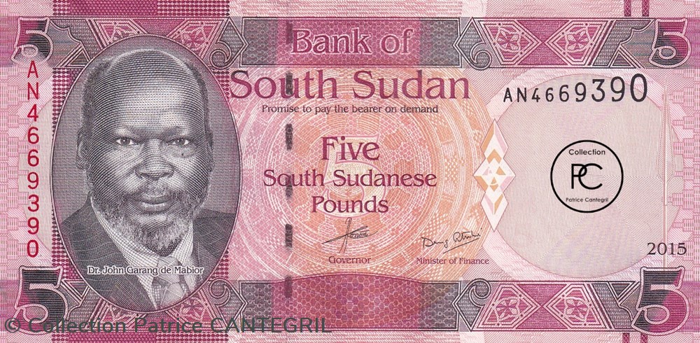 2015 Pick11 5 £ - Livre sud-soudanaise Unc billets afrique 2015 pick11 5 livre sud soudanaise unc