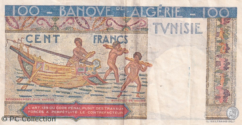 1947 Pick 24a 100 francs Hermès type 1946 (1947) billets afrique algerie 1947 pick 24a 100 francs hermes type 1946 1947