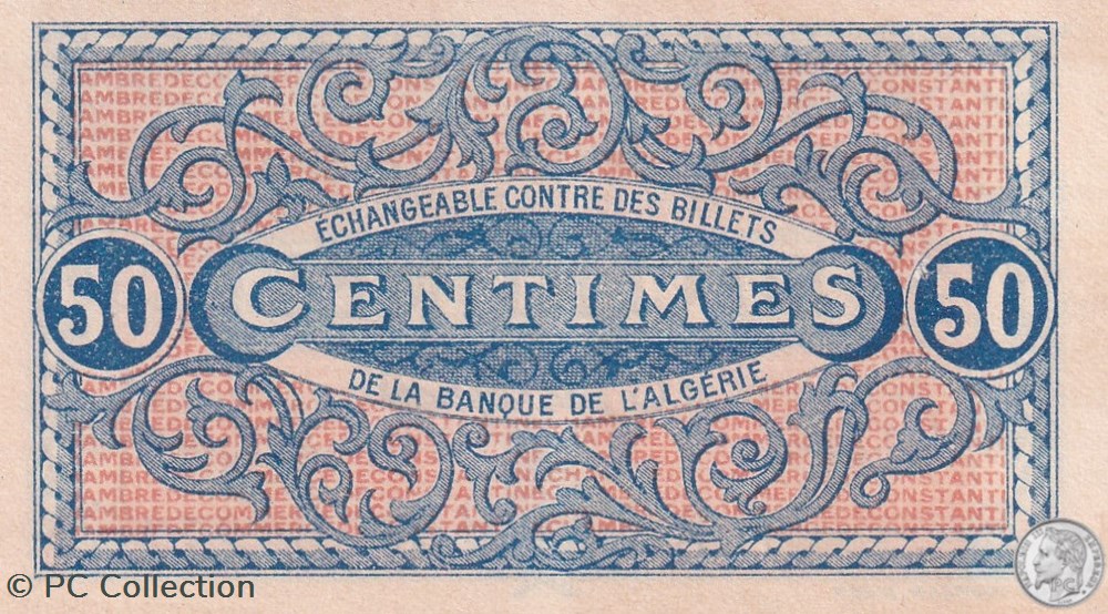 billets afrique algerie 140 25 13 1 1921 constantine 50 centimes cdc series e3