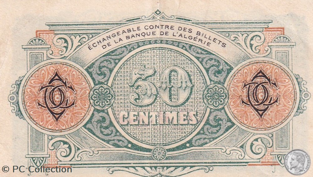 billets afrique algerie 140 12 1 12 1917 constantine 50 centimes cdc series s19