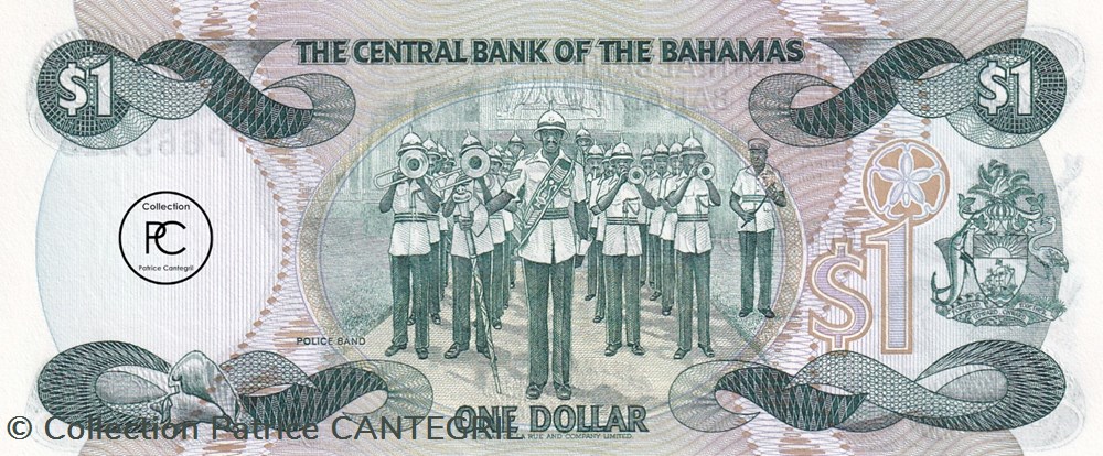 1984 Pick43a 1 $ - Dollar bahaméen Unc billets amerique centrale et caraibes bahamas 1984 pick43a 1 dollar bahameen unc