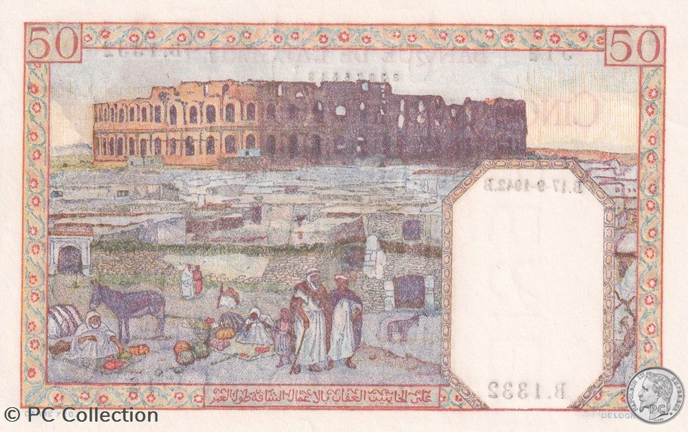 1942 Pick84 50 Franc algérien 512 Unc billets afrique 1942 pick84 50 franc algerien 512 unc