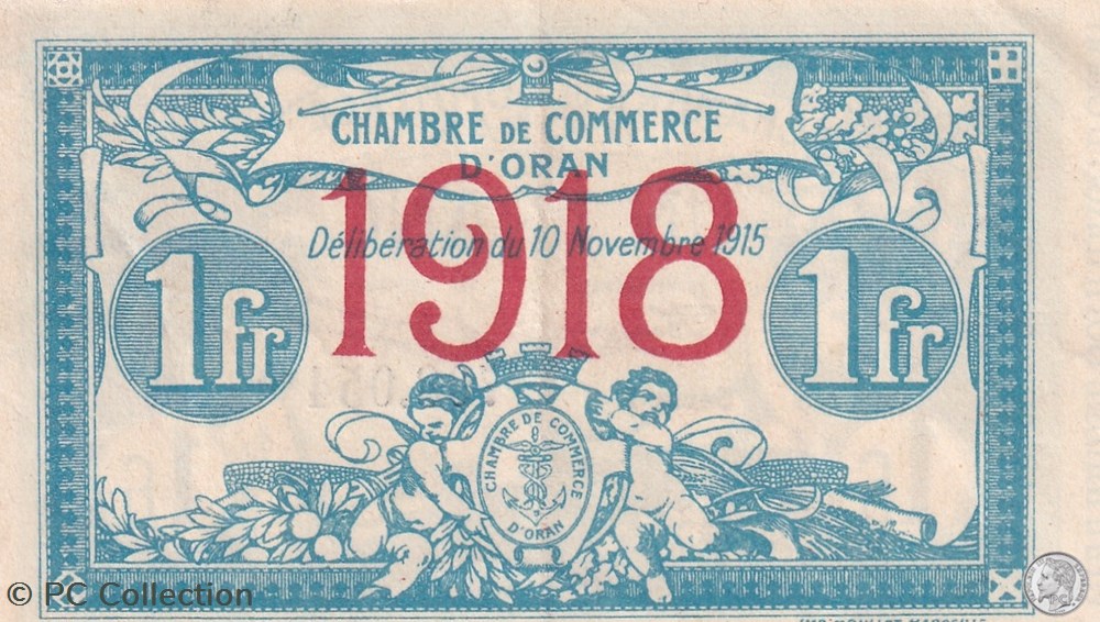 141-20-10/11/1915 Oran 1 Franc Série I Cdc billets afrique algerie 141 20 10 11 1915 oran 1 franc serie i cdc