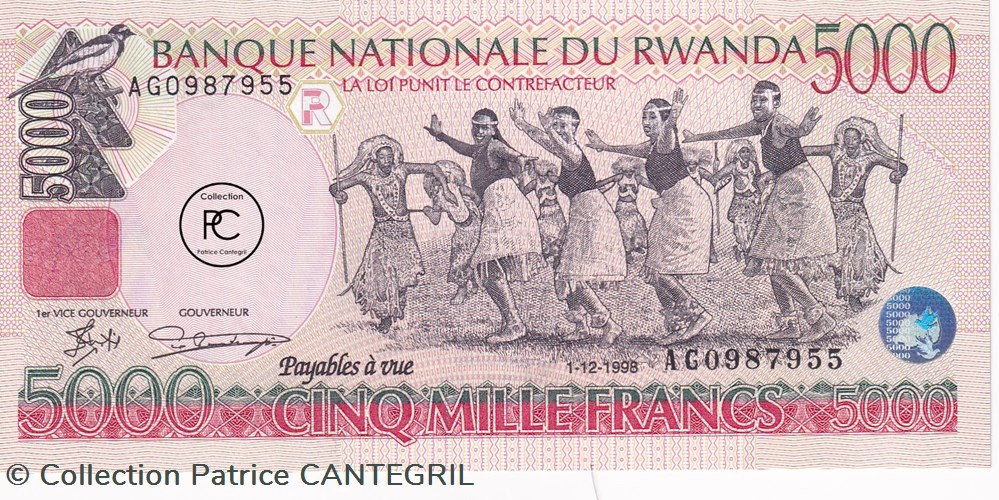 1998 Pick28a 5 000 RF - Franc rwandais Unc billets afrique 1998 pick28a 5 000 rf franc rwandais unc