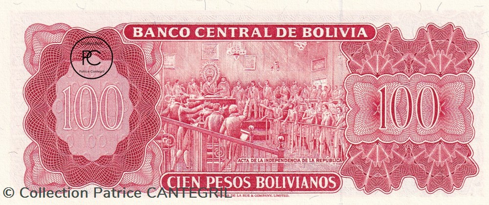 1962 Pick164Аa.2 100 b$ - Peso bolivien Unc billets amerique du sud 1962 pick164 a 2 100 b peso bolivien unc