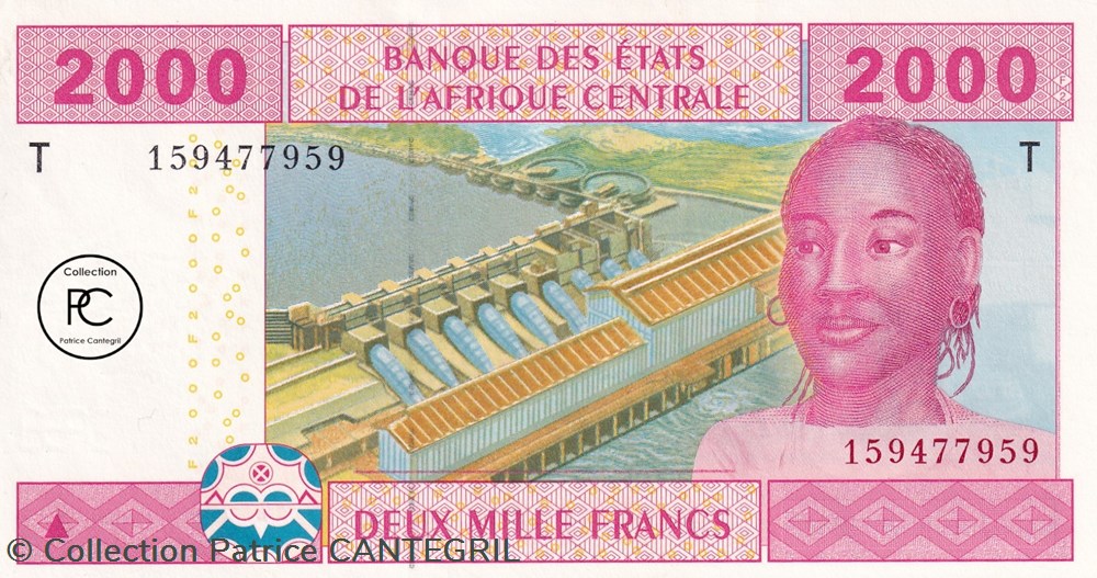 2002 Pick108 Ta 2 000 FCFA - Franc CFA centrafricain Unc billets afrique 2002 pick108 ta 2 000 fcfa franc cfa centrafricain unc