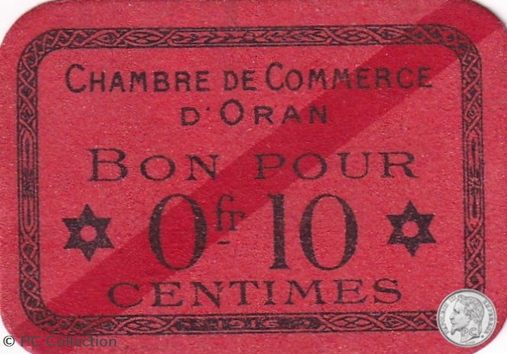 141-51-1916 Oran 10 Cts Cdc billets afrique algerie 141 51 1916 oran 10 cts cdc