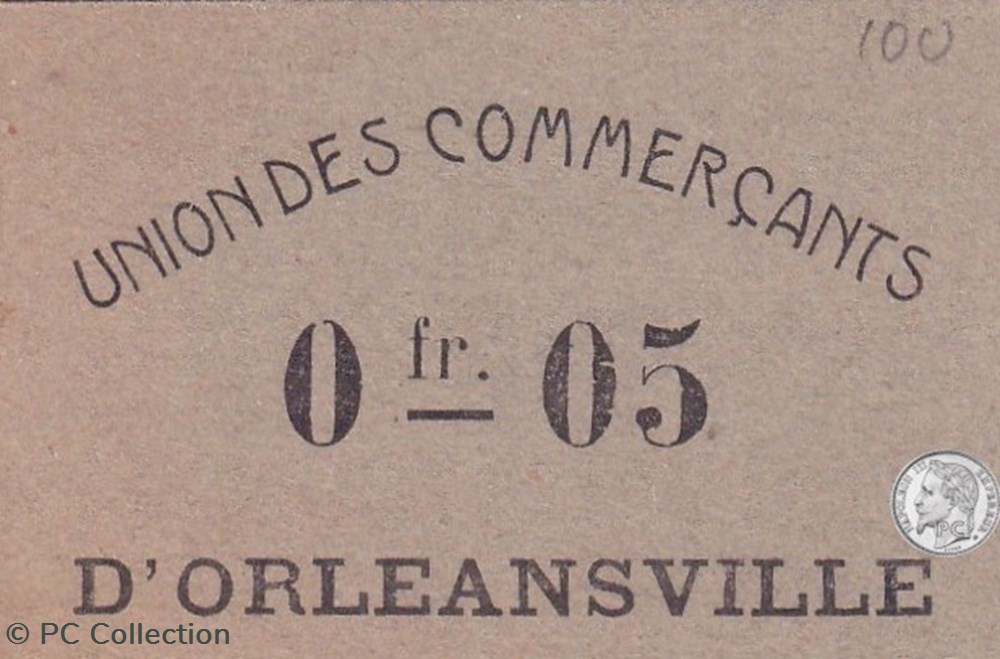 ORLEANSVILLE -4- 0,05 franc - 1916 billets afrique algerie orleansville 4 0 05 franc 1916