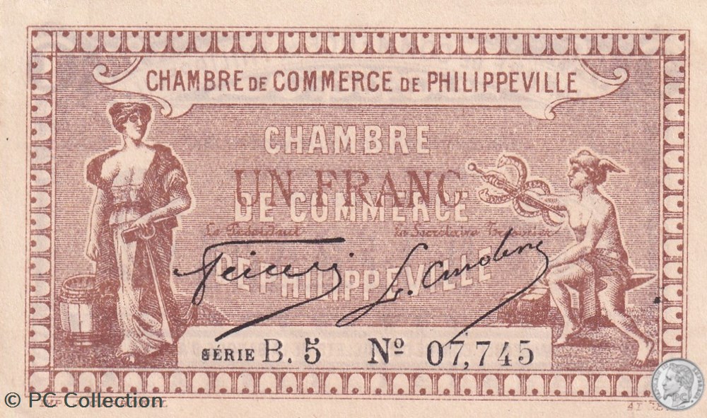 billets afrique algerie 142 9 29 12 1917 philippeville 1 franc cdc serie b5
