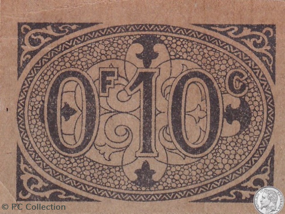 Ville d'Alger- 9/3/1917 10 Centimes Beige (2) billets afrique algerie ville alger 9 3 1917 10 centimes beige 2