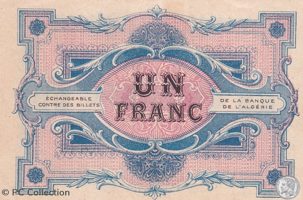 billets afrique algerie 140 10 7 11 1916 constantine 1 franc cdc series 1