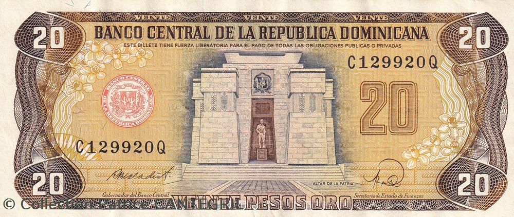 20 Pesos Oro Banco Central de la República Dominicana 1988 Unc Pick 120c billets amerique centrale et caraibes republique dominicaine 20 pesos oro banco central de la republica dominicana 1988 unc pick 120c