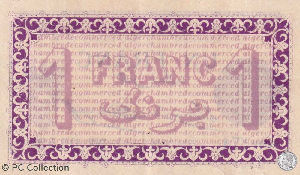 137-1 -3/9/1914 Alger 1 Franc Cdc. (13) billets afrique algerie 137 1 3 9 1914 alger 1 franc cdc 13