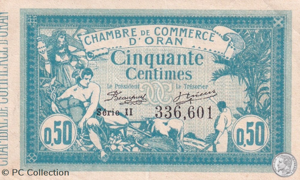 141-4 -10/11/1915 Oran 50 Cts - Série II - Cdc billets afrique algerie 141 4 10 11 1915 oran 50 cts serie ii cdc