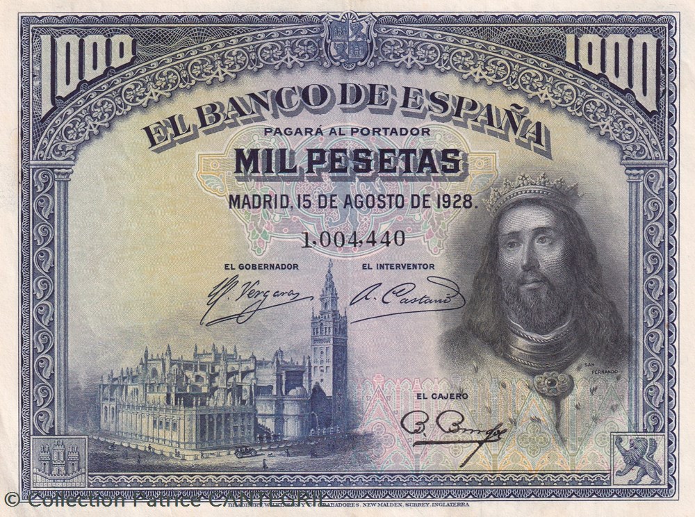 billets europe espagne 1928 pick 78 1 000 pesetas banco de espana