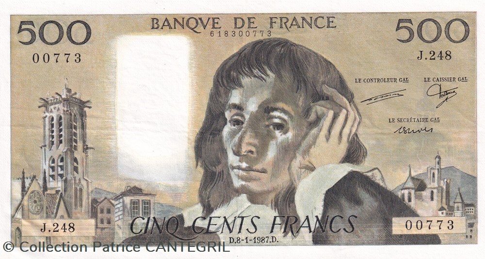 500 Francs Pascal 8.1.1987 J.248 Neuf billets europe france 500 francs pascal 8 1 1987 j 248 neuf