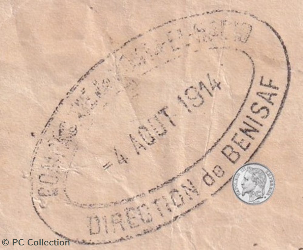 Béni-Saf 6 - 5 francs annulé - 04/08/1914 3 billets afrique algerie beni saf 6 5 francs annule 04 08 1914