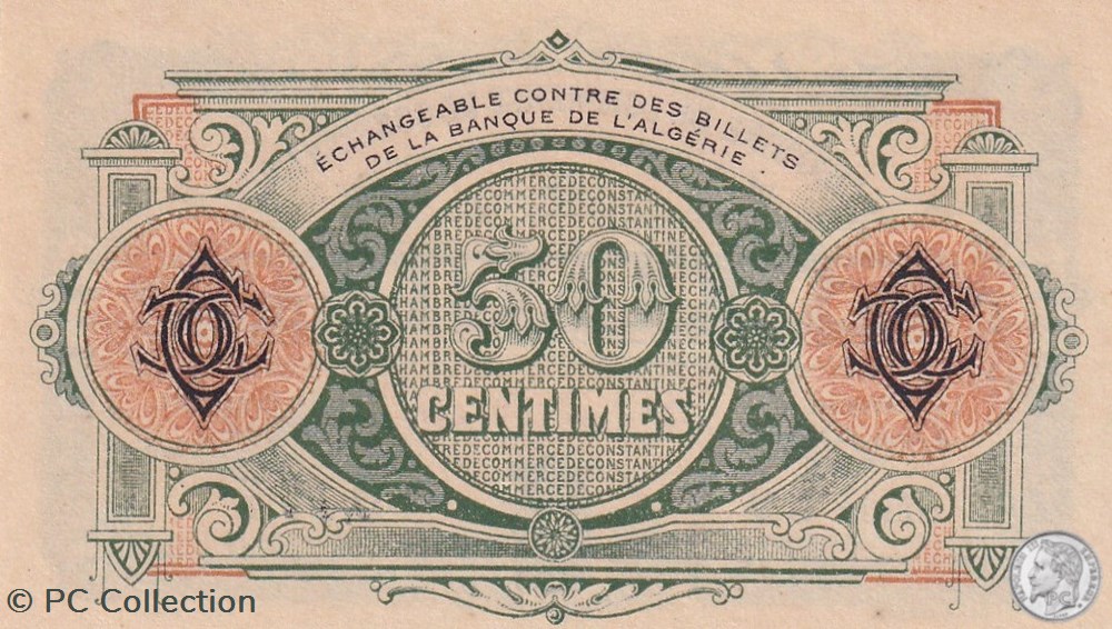 140-6- 7/11/1916 Constantine 50 Centimes Cdc Séries B2 billets afrique algerie 140 6 7 11 1916 constantine 50 centimes cdc series b2