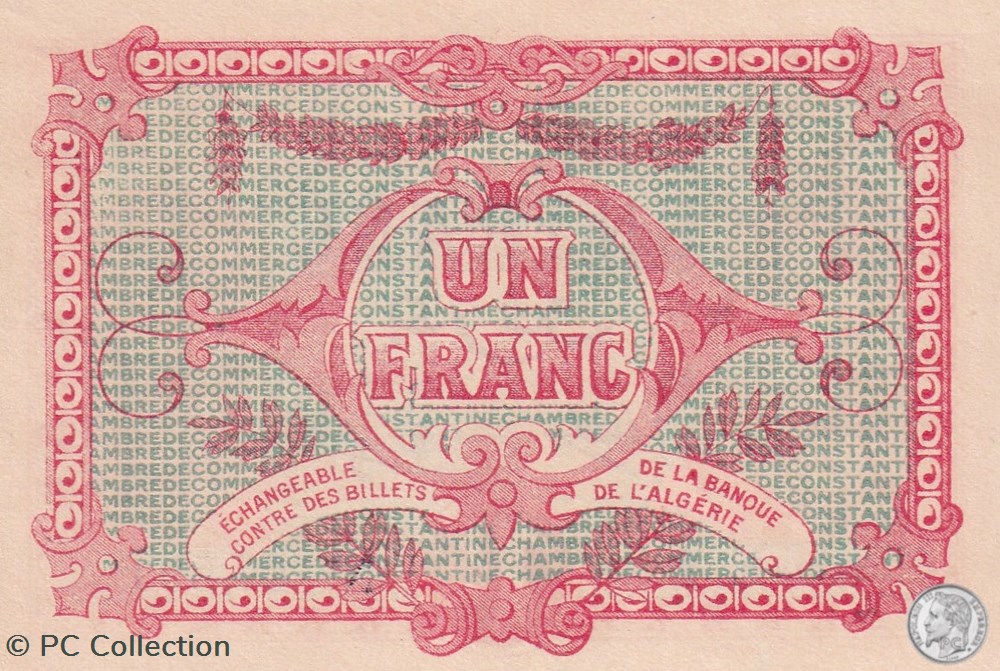 140-26- 13/1/1921 Constantine 1 Franc Cdc Séries E2 billets afrique algerie 140 26 13 1 1921 constantine 1 franc cdc series e2