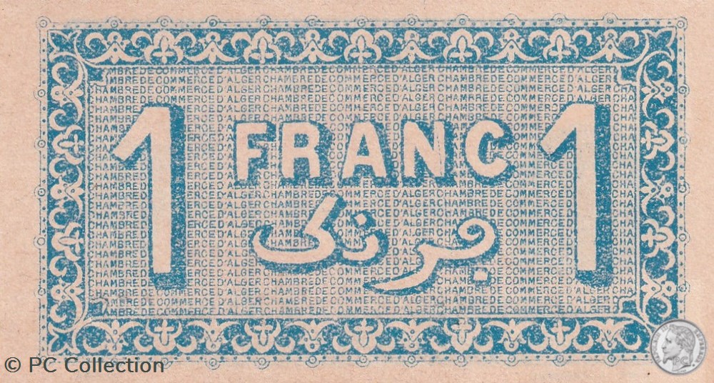 137-26-31/1/1923 Alger 1 Franc Cdc.(2) billets afrique algerie 137 26 31 1 1923 alger 1 franc cdc 2