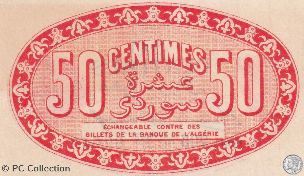 137-5-13/1/1915 Alger 50 cts Cdc. (8) billets afrique algerie 137 5 13 1 1915 alger 50 cts cdc 8