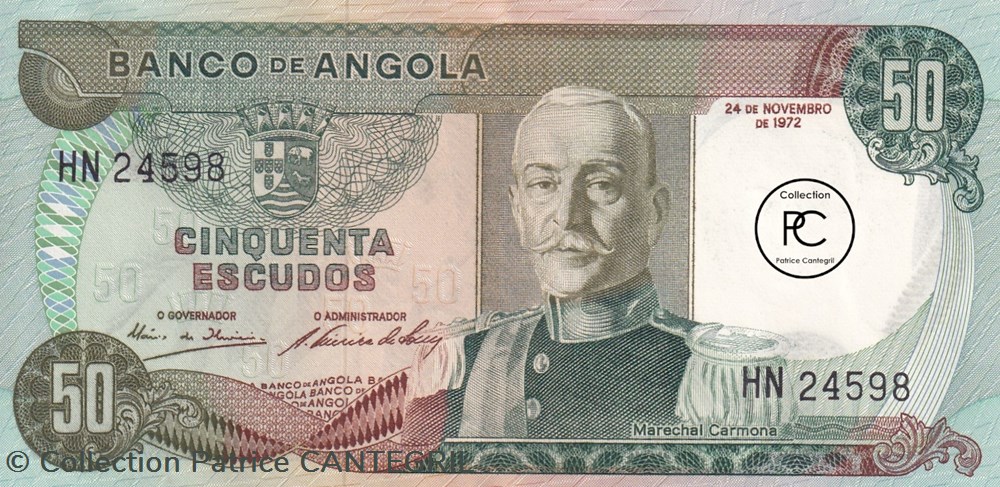 1972 Pick100 50 Escudo angolais Unc billets afrique 1972 pick100 50 escudo angolais unc
