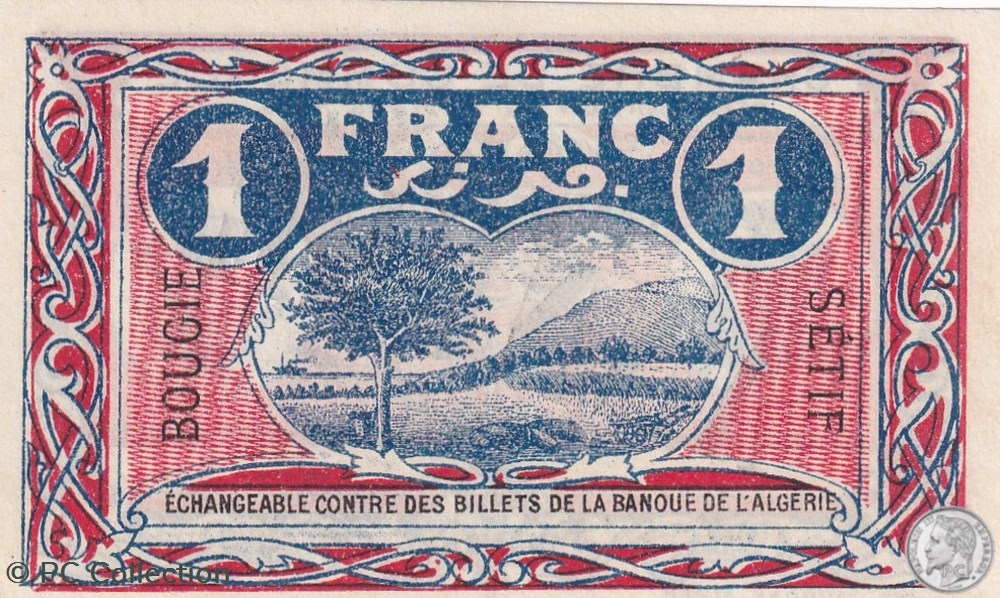 139-7- 9/3/1918 Bougie Sétif 1 Franc Cdc Séries ANNULE billets afrique algerie 139 7 9 3 1918 bougie setif 1 franc cdc series annule