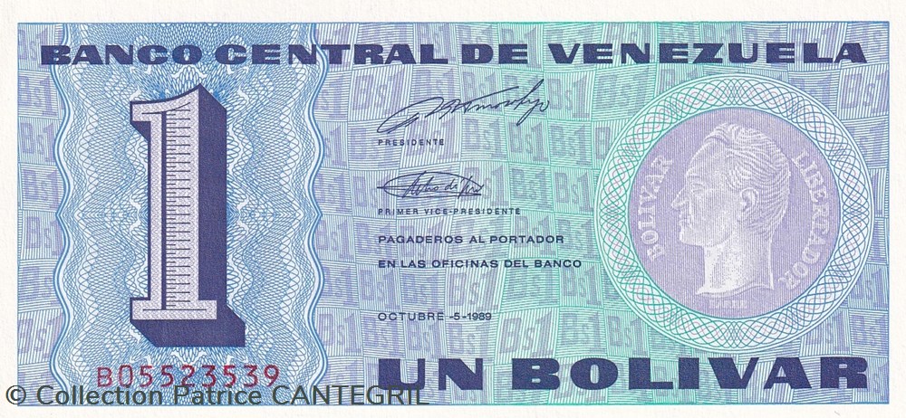 1 Bolívar Banco Central de Venezuela 05.10.1989 Unc Pick 68 billets amerique du sud 1 bolivar banco central de venezuela 05 10 1989 unc pick 68
