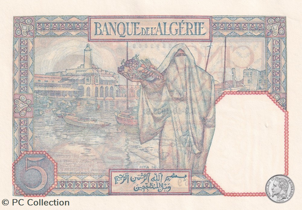 1933 Pick77a.1 5 Franc algérien 669 Unc billets afrique 1933 pick77a 1 5 franc algerien 669 unc