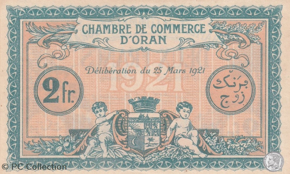 141-29 - 25/3/1921 Oran 2 Francs Cdc billets afrique algerie 141 29 25 3 1921 oran 2 francs cdc