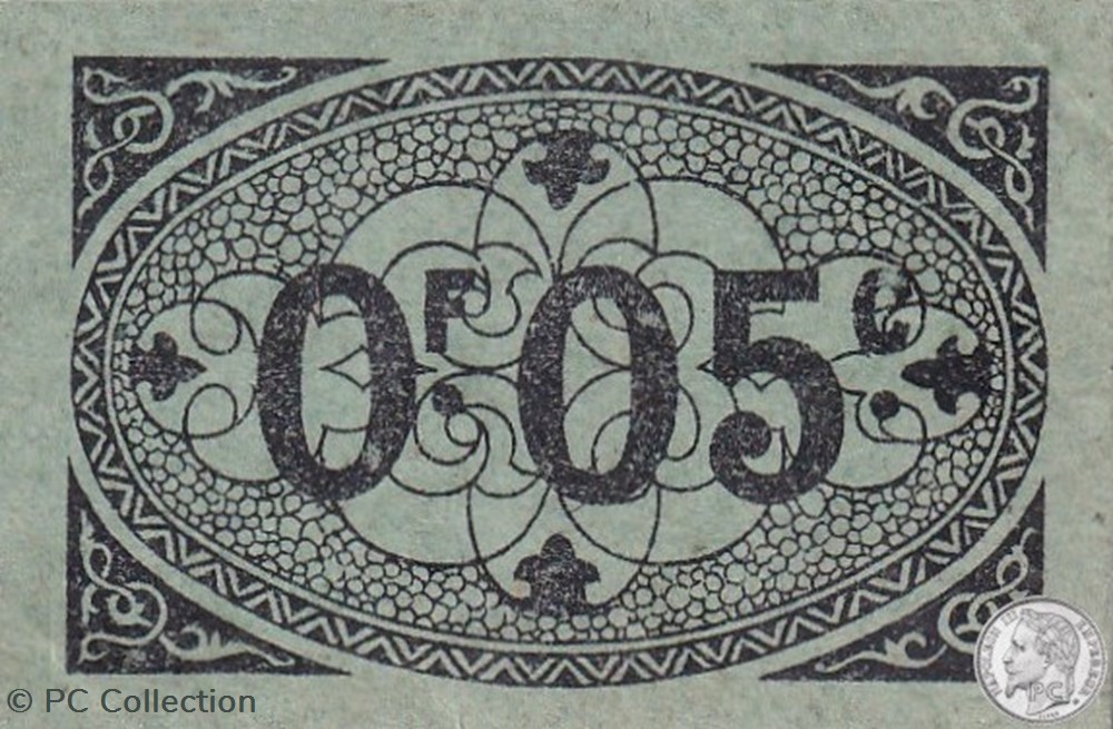 Ville d'Alger- 9/3/1917 5 Centimes Vert (1) billets afrique algerie ville alger 9 3 1917 5 centimes vert 1