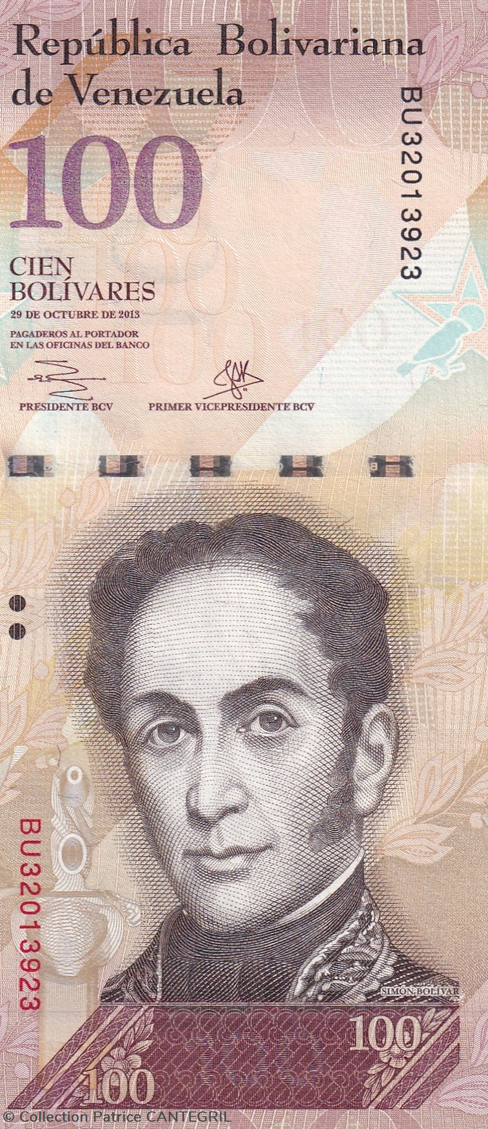 100 Bolívares Banco Central de Venezuela 29.10.2013 Unc Pick 93g billets amerique du sud 100 bolivares banco central de venezuela 29 10 2013 unc pick 93g