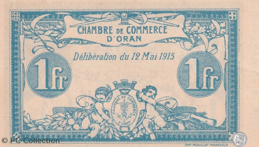 141-2-12/5/1915 Oran 1 Franc Série D Cdc billets afrique algerie 141 2 12 5 1915 oran 1 franc serie d cdc