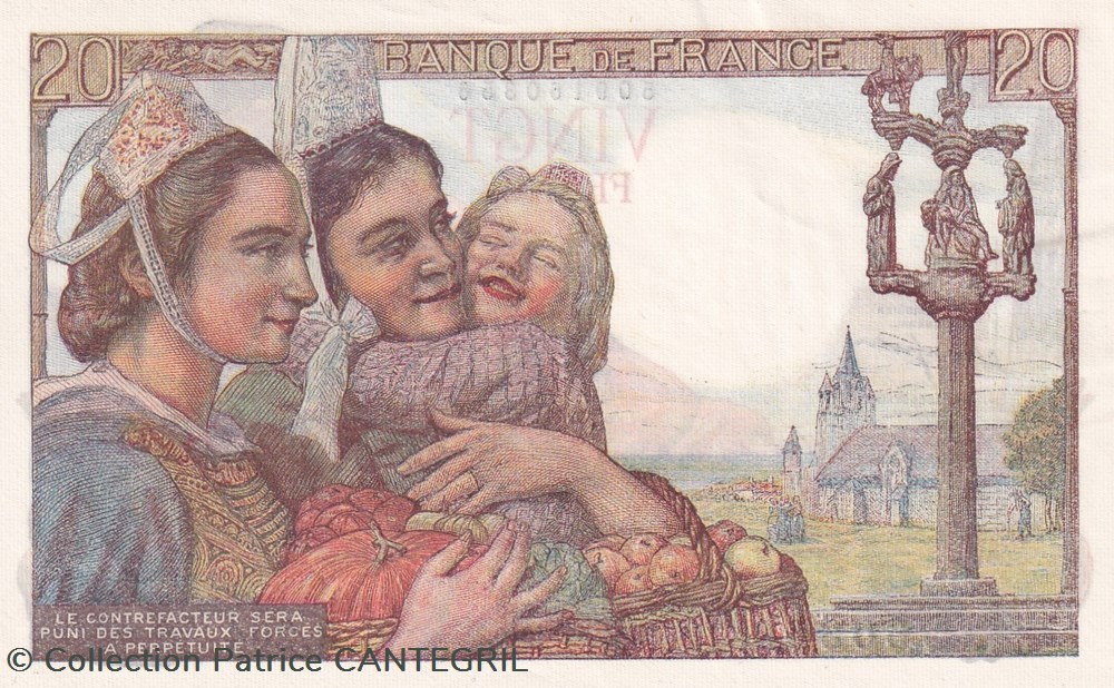 1949 Pick 100c 20 Francs Pécheur Unc billets europe france 1949 pick 100c 20 francs pecheur unc