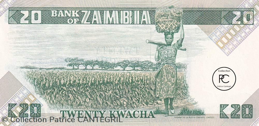 1986 Pick27e 20 ZK - Kwacha zambien Unc billets afrique 1986 pick27e 20 zk kwacha zambien unc