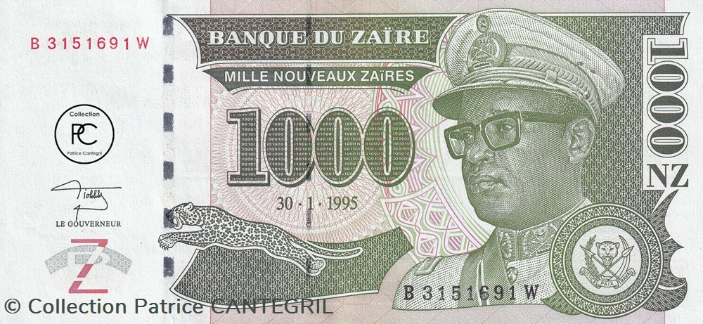 1995 Pick67a.1 1 000 NZ - Nouveau zaïre zaïrois Unc billets afrique 1995 pick67a 1 1 000 nz nouveau zaire zairois unc