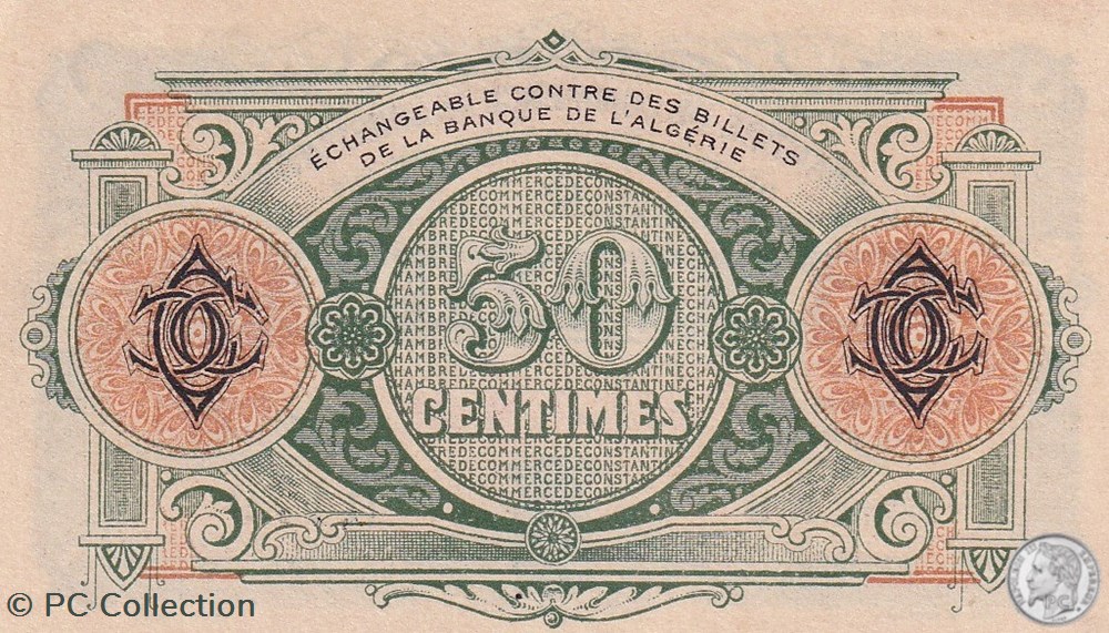 140-6- 7/11/1916 Constantine 50 Centimes Cdc Séries B2 billets afrique algerie 140 6 7 11 1916 constantine 50 centimes cdc series b2