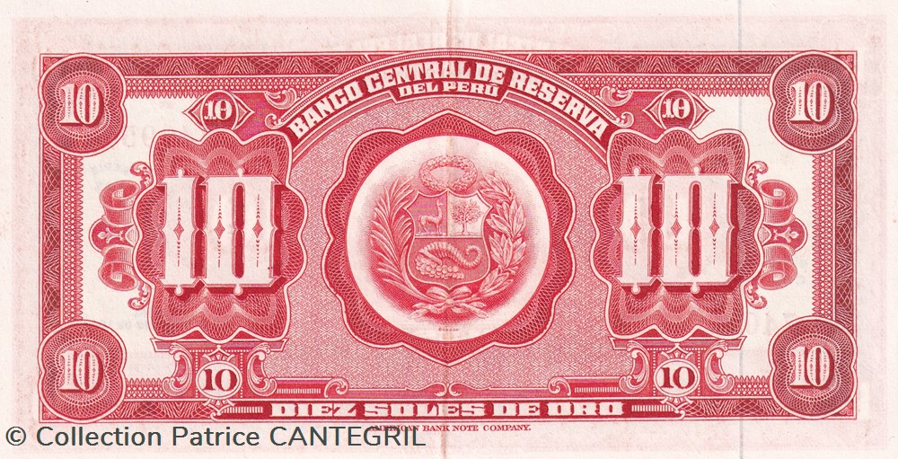 billets amerique du sud perou 10 soles de oro banco central de reserva del peru 26 02 1965 spl pick 88