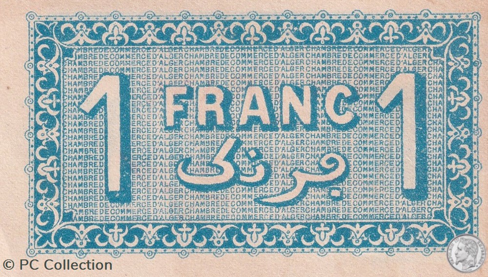 billets afrique algerie 137 22 22 6 1921 alger 1 franc cdc 3