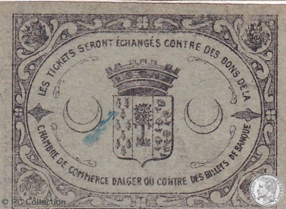 BLIDA 1 - Gris - 0,05 franc 1916 billets afrique algerie blida 1 gris 0 05 franc 1916