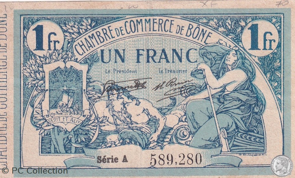 billets afrique algerie 138 13 8 3 1920 bone 1 franc serie a