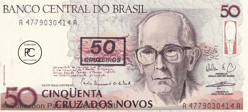 1990 Pick223 50 Cruzeiro brésilien Unc billets amerique du sud 1990 pick223 50 cruzeiro bresilien unc